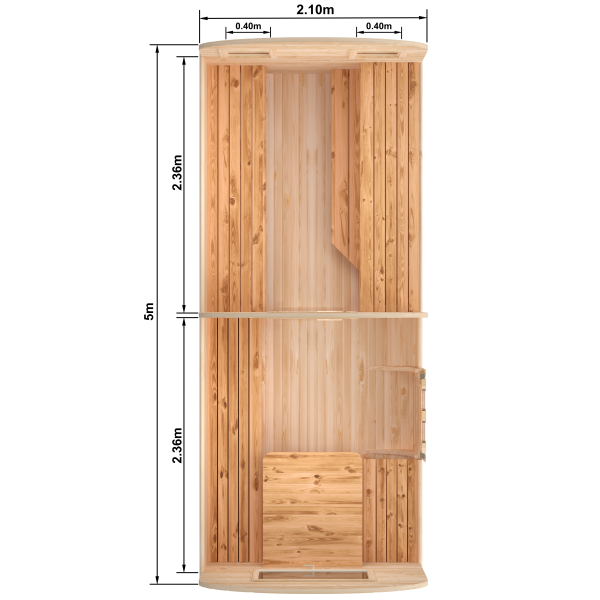 Fasssauna / Gartensauna / Banja / Quadro 5,0 m mit Vorraum